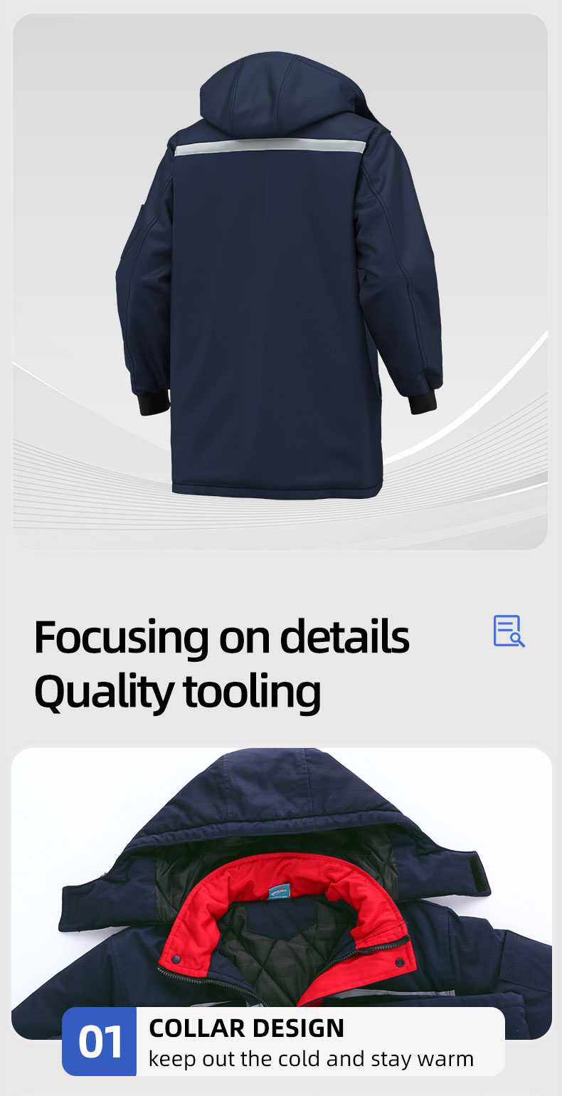 High Visibility One-piece Mid-Length Cotton Jacket5