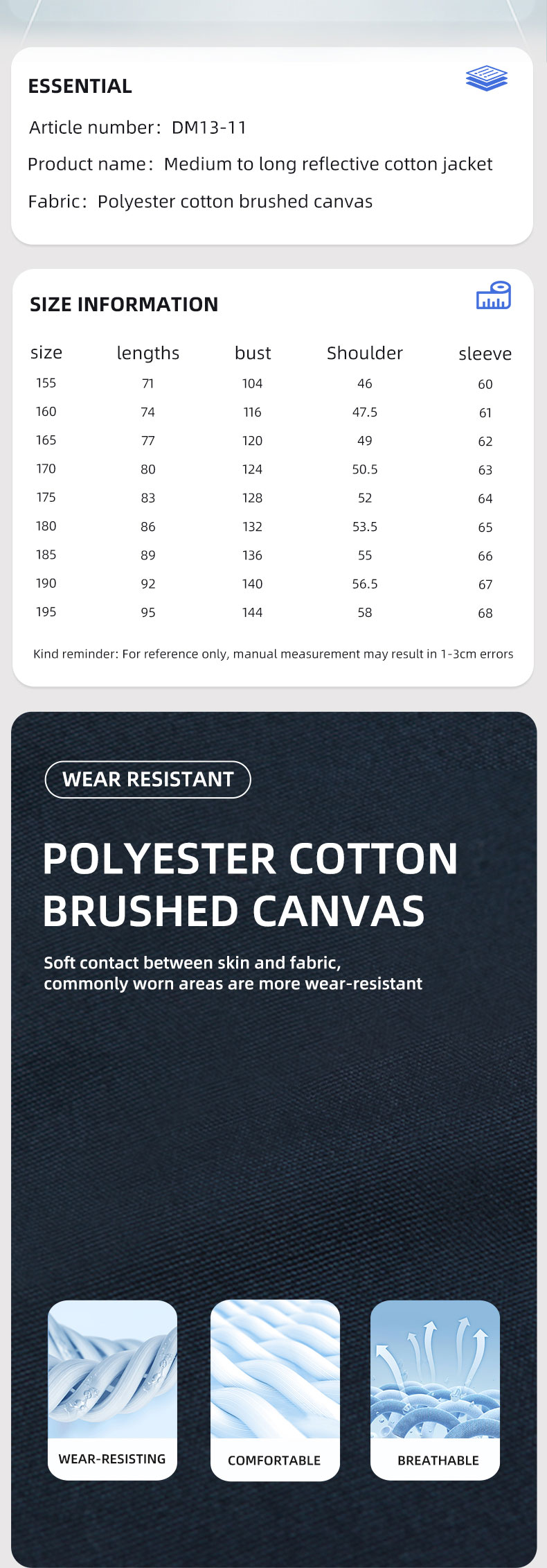 Detachable Wide High Visibility Mid-Length Winter Work Jacket1