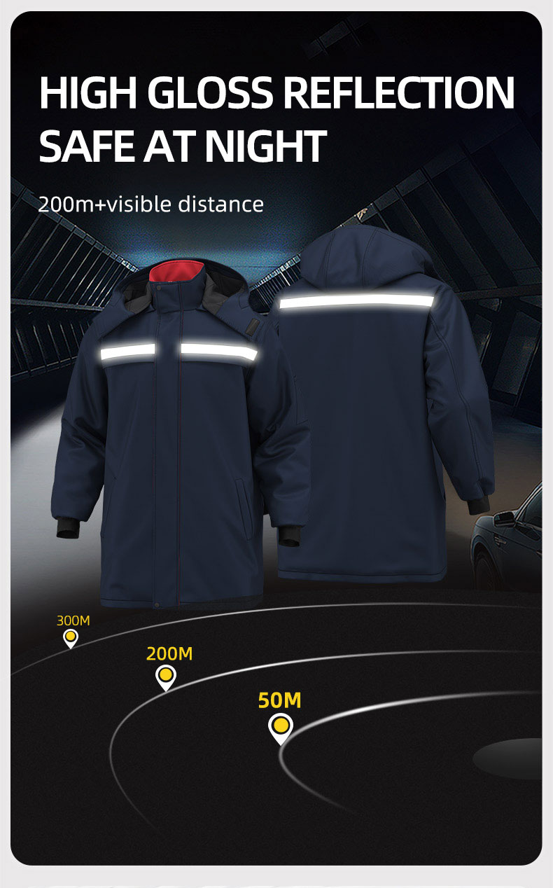 High Visibility One-piece Mid-Length Cotton Jacket2