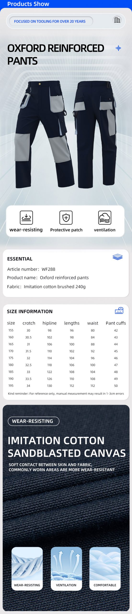 wf288-work-pants-material-size-introduction