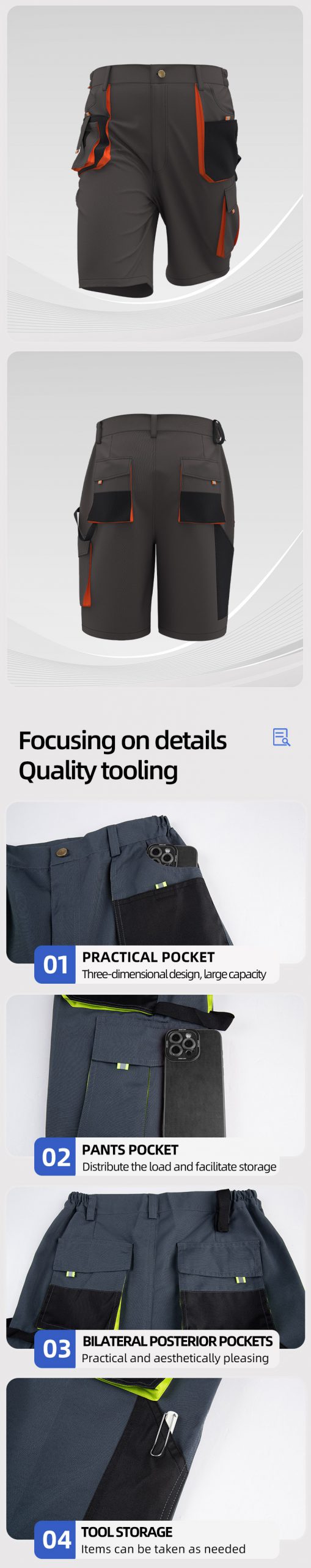 WF299 Multi-pocket Fashion Work Shorts