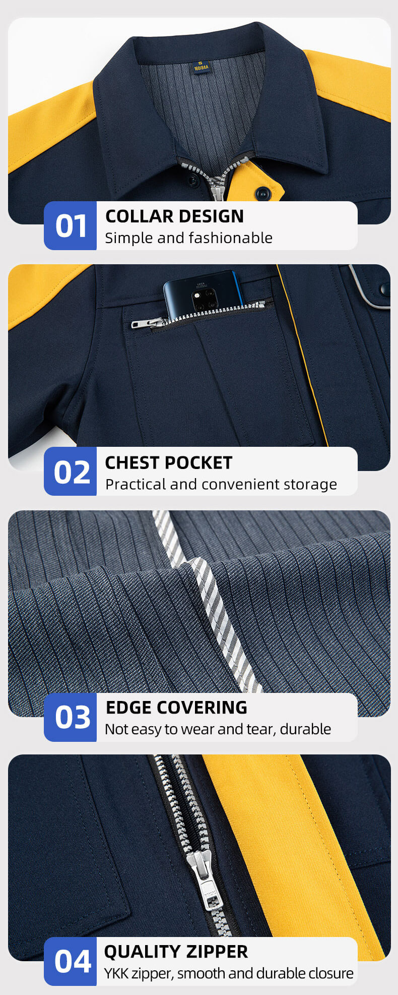 High-quality wear-resistant work clothes for men factory direct sales7