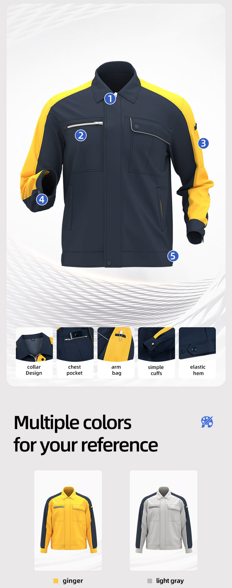 High-quality wear-resistant work clothes for men factory direct sales2