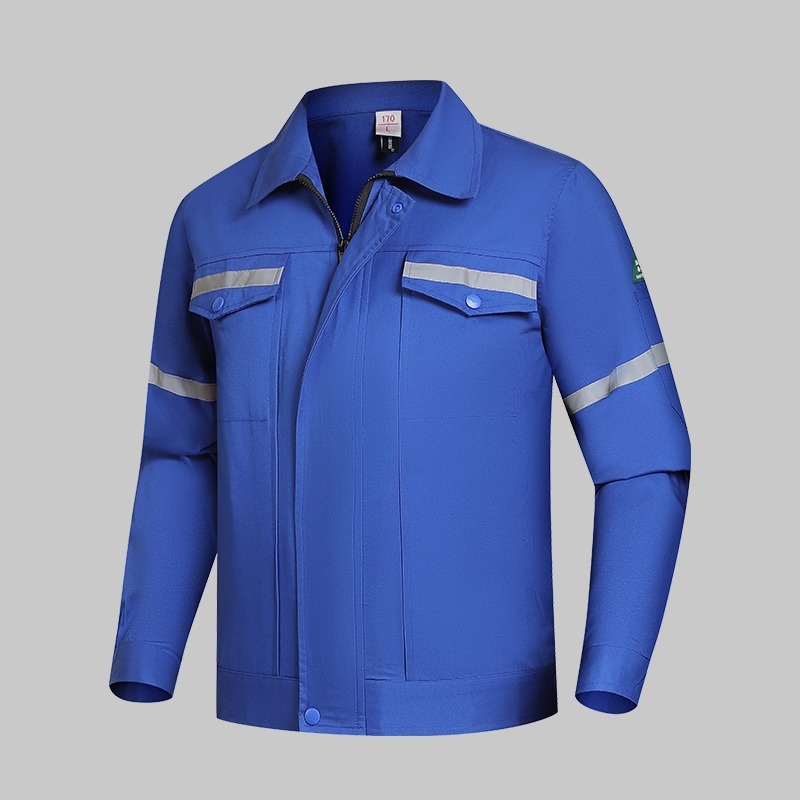 Summer Long-Sleeved Cotton Work Clothes with Multiple Reflective Stripes (QM2091X)