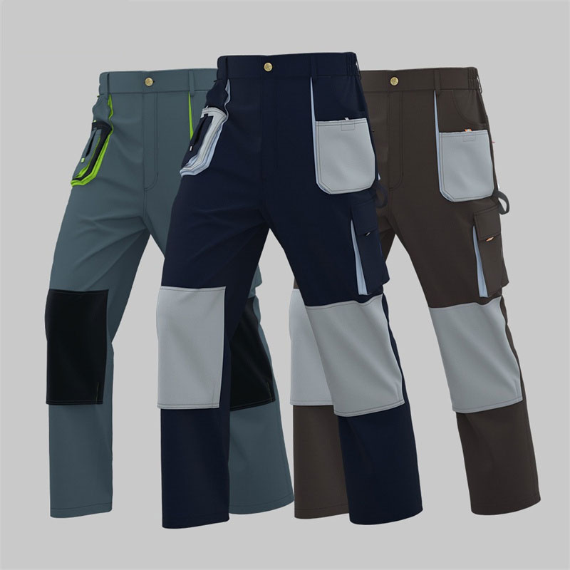 Wear-resistant work trousers with built-in knee pads