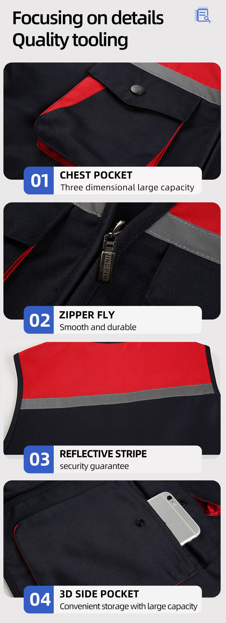 High-visibility color-blocking workwear vest14