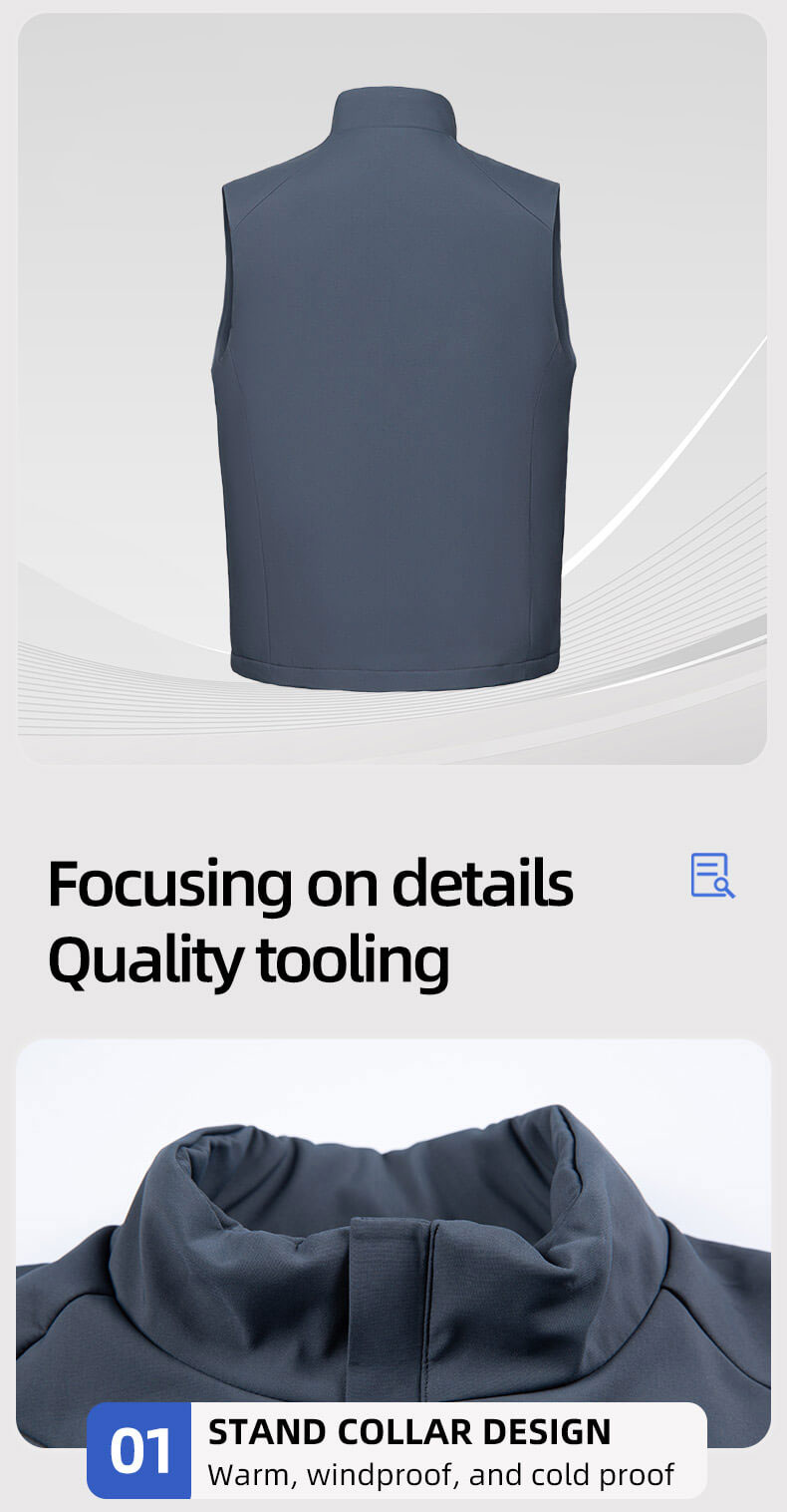 Solid Color Down Cotton Work Vest6