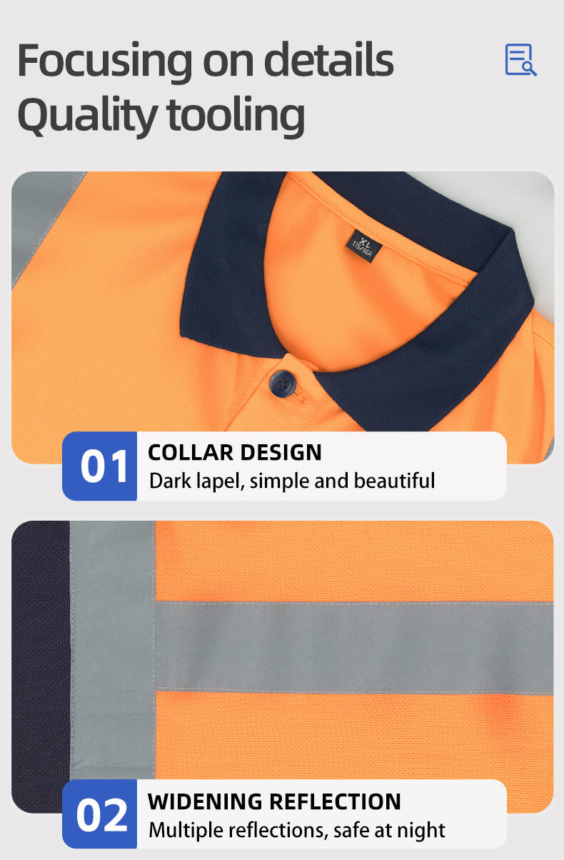 Summer quick-drying high-visibility polo shirt4