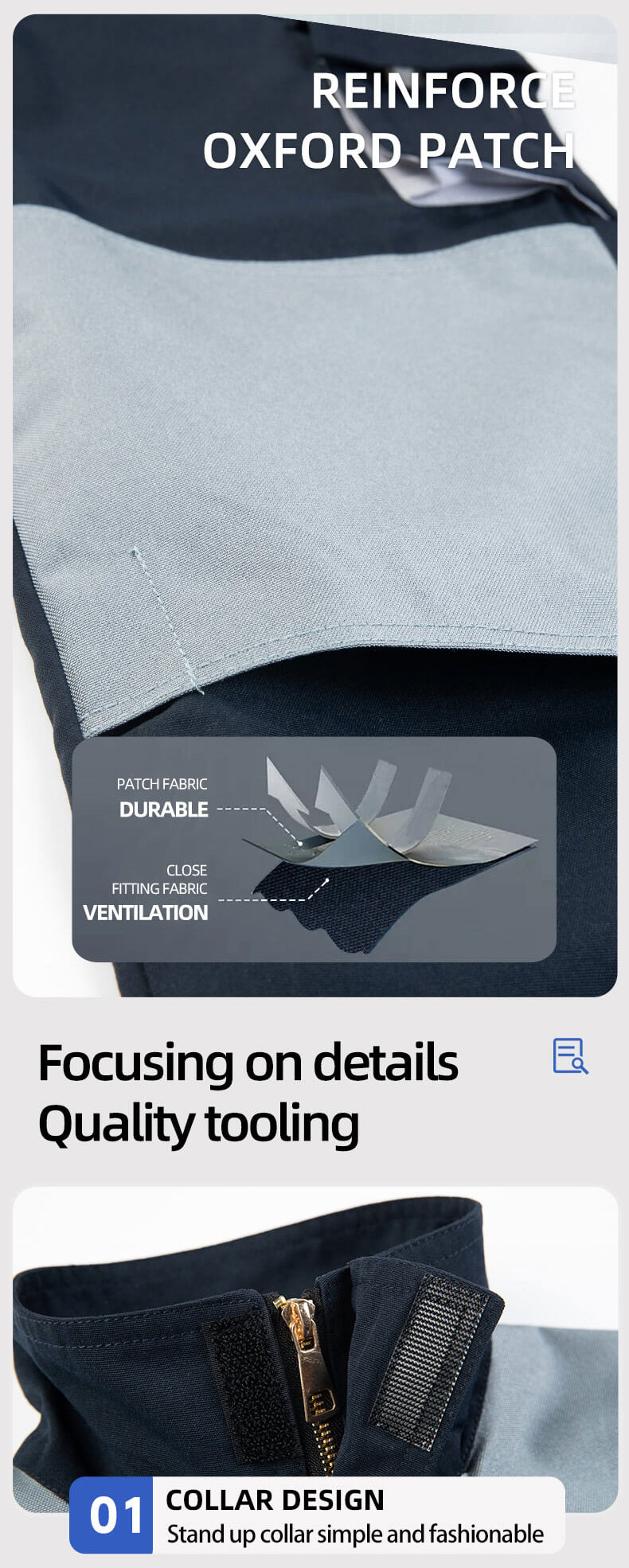 Multi-pocket Oxford Canvas Reinforced Coveralls2