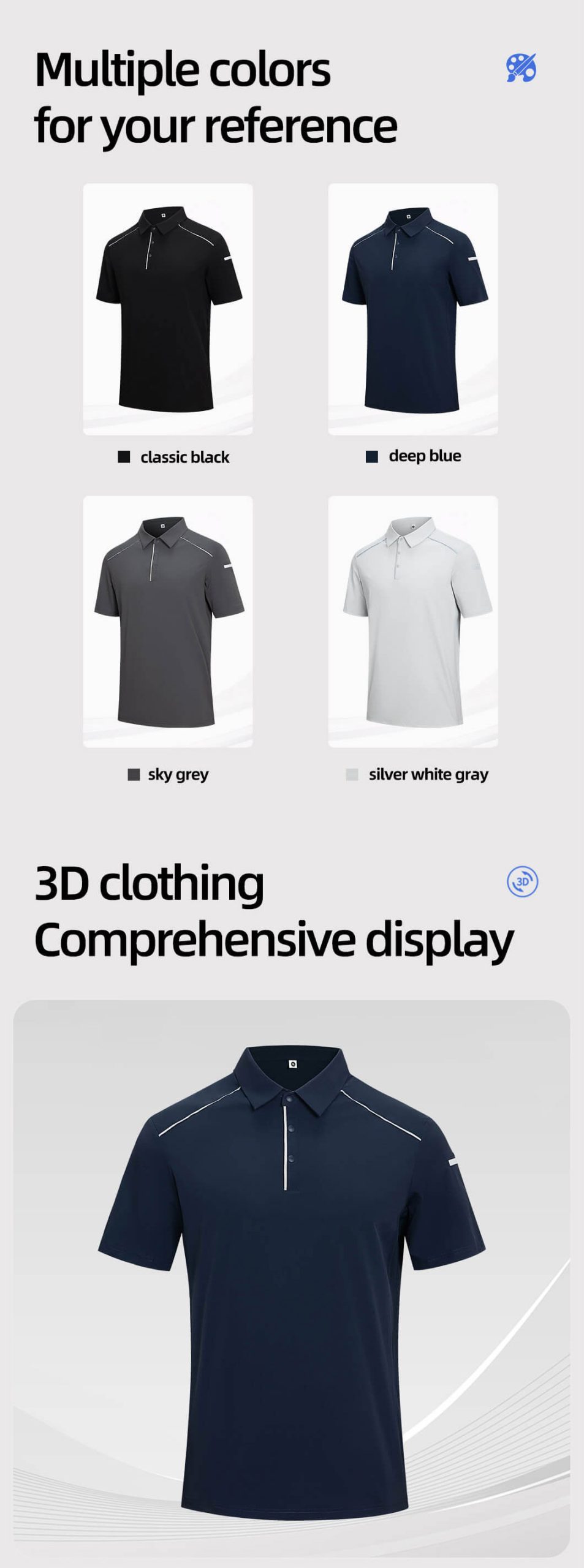 High-visibility solid color work T-shirt (stretchy, quick-drying, moisture-wicking, breathable)3