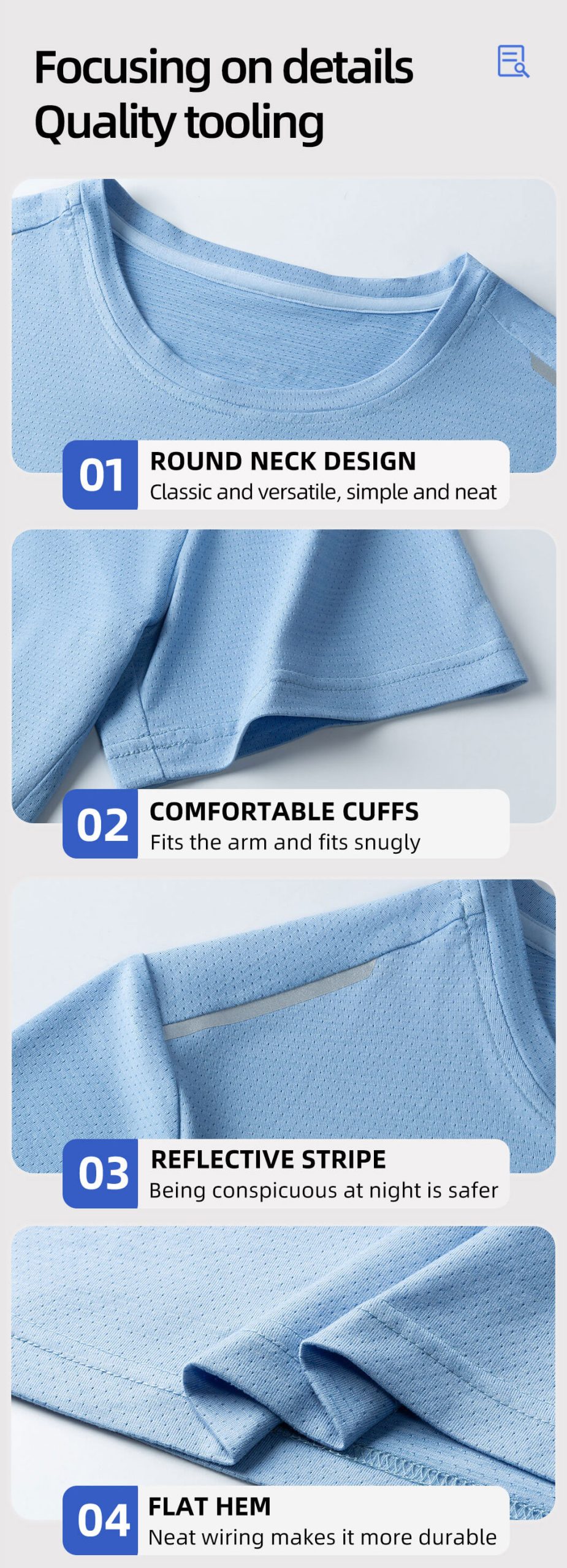 High-visibility crew neck short-sleeved workwear T-shirt7