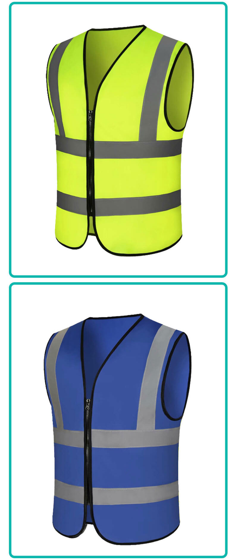 Two vertical and two horizontal high visual workwear vest12
