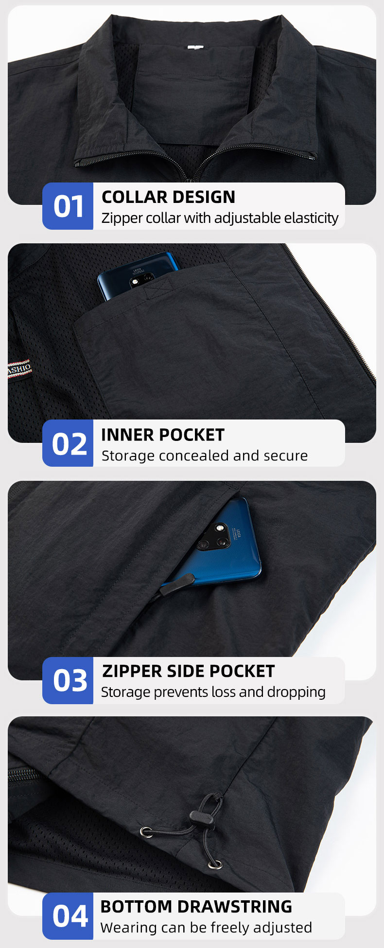 Matte cloth emergency management solid color vest12