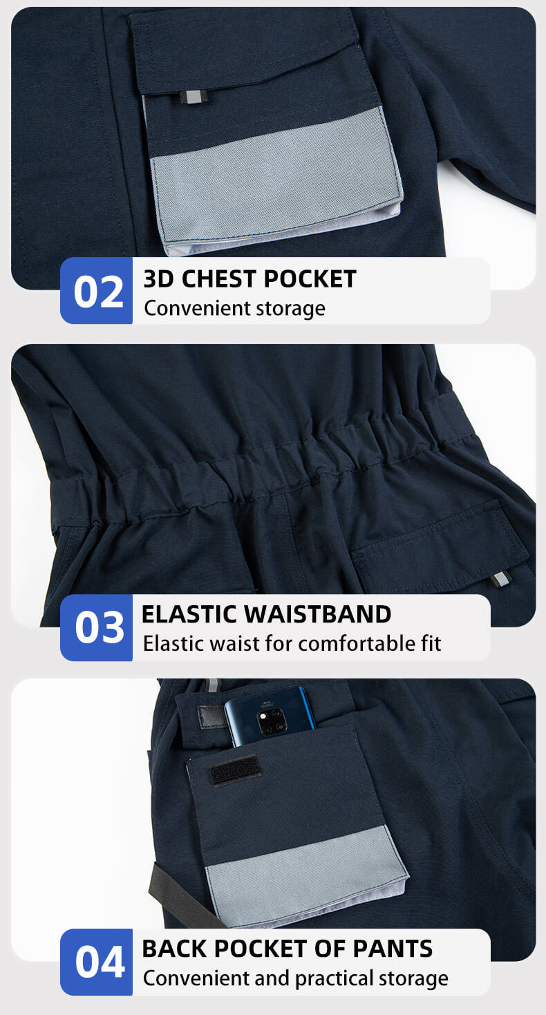 Multi-pocket Oxford Canvas Reinforced Coveralls3