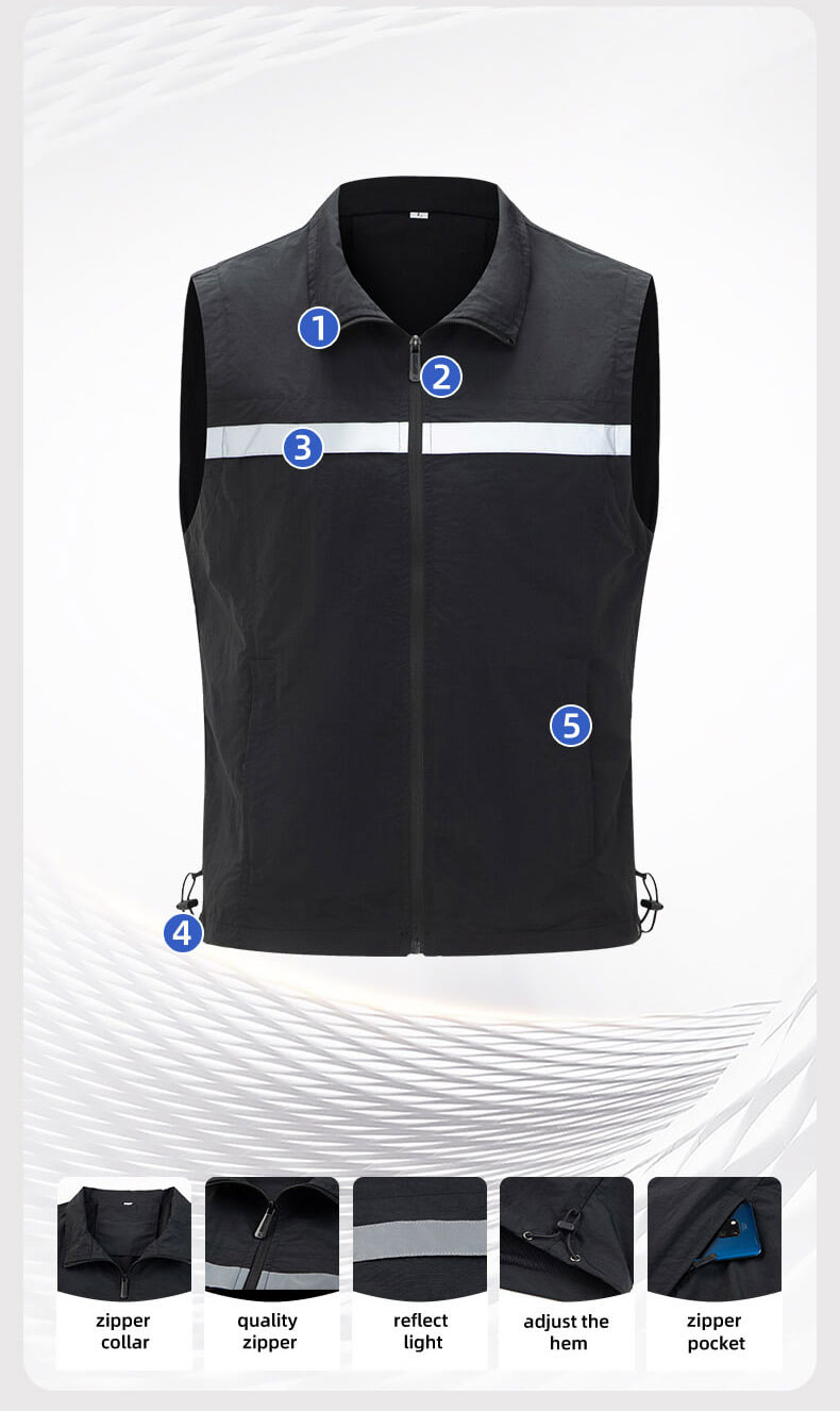 High visibility waterproof work vest3