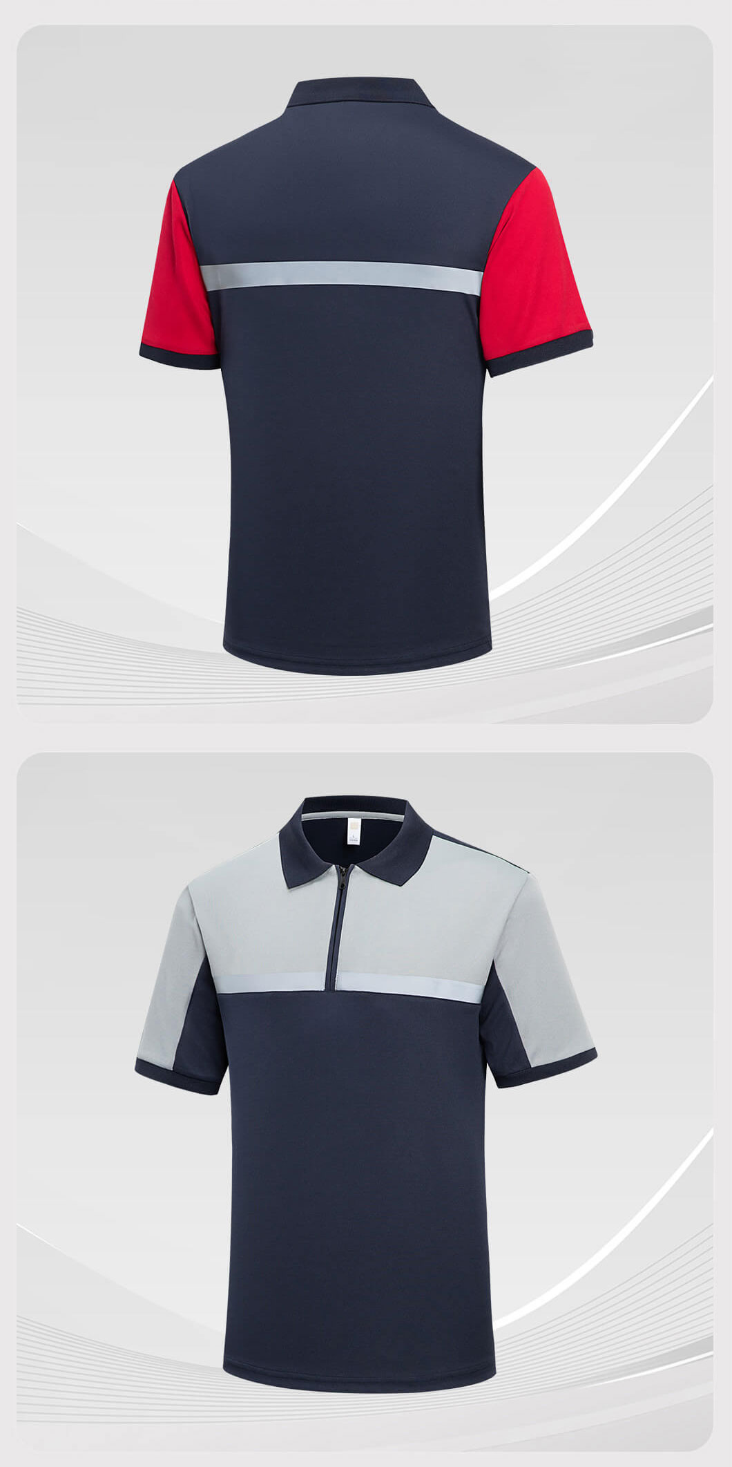 High Visibility Zipper Quick Dry Workwear T-shirt5