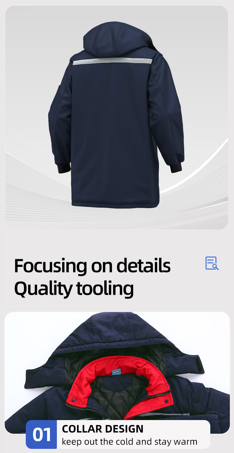 High Visibility One-piece Mid-Length Cotton Jacket6