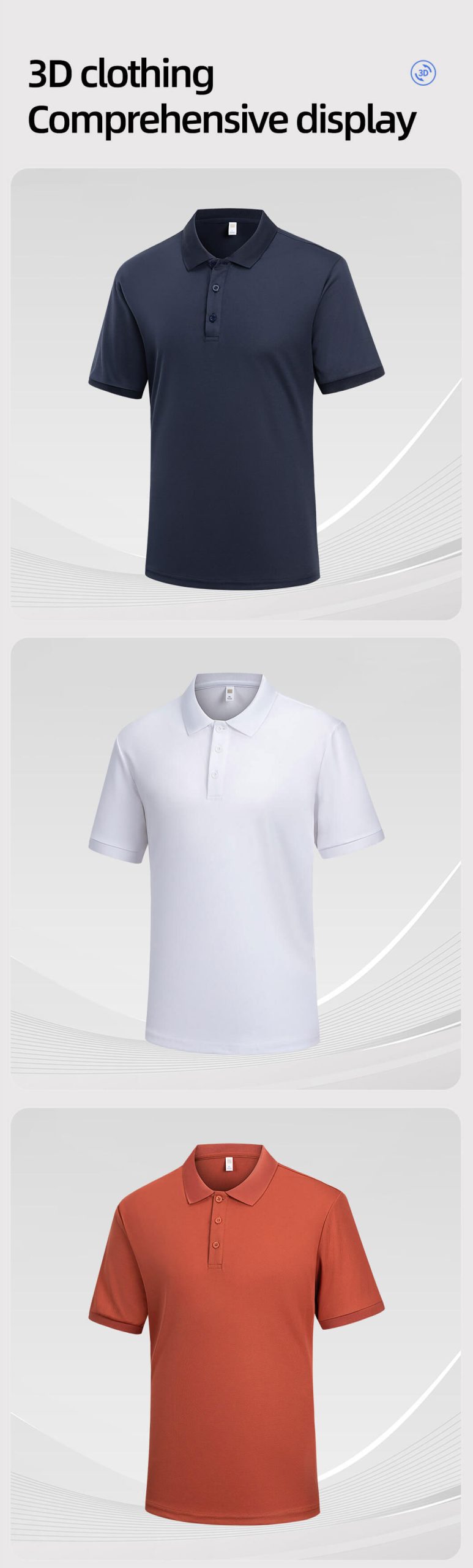 Breathable quick-drying solid color work T-shirt4