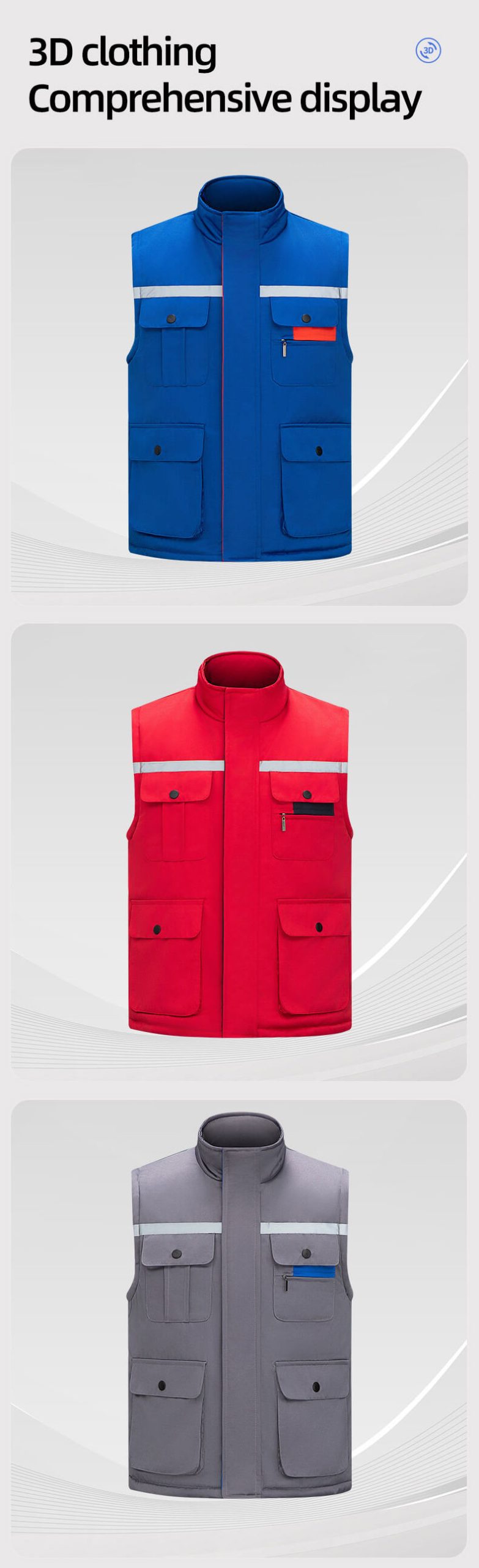 Winter high visibility warm work vest11