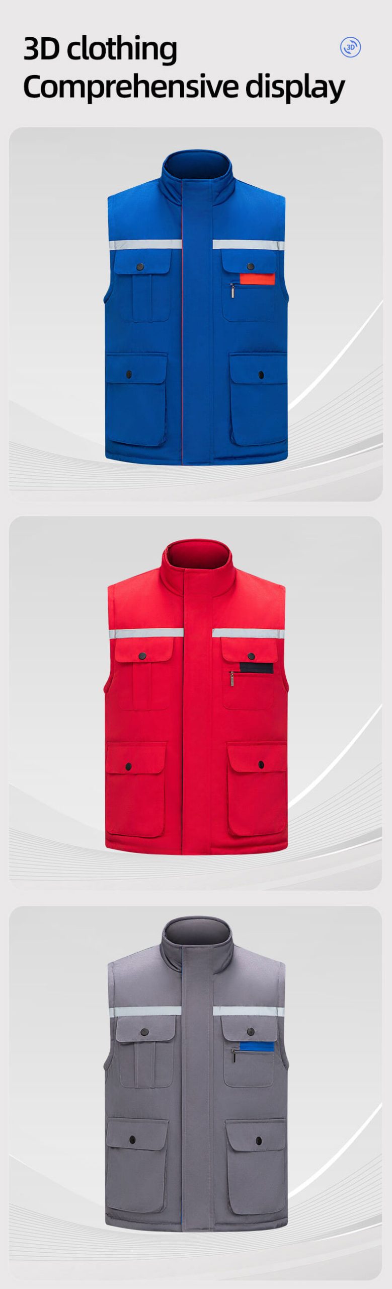 Winter high visibility warm work vest11