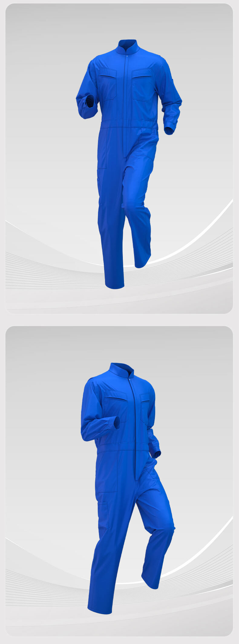 Polyester-cotton stand-up collar coveralls9
