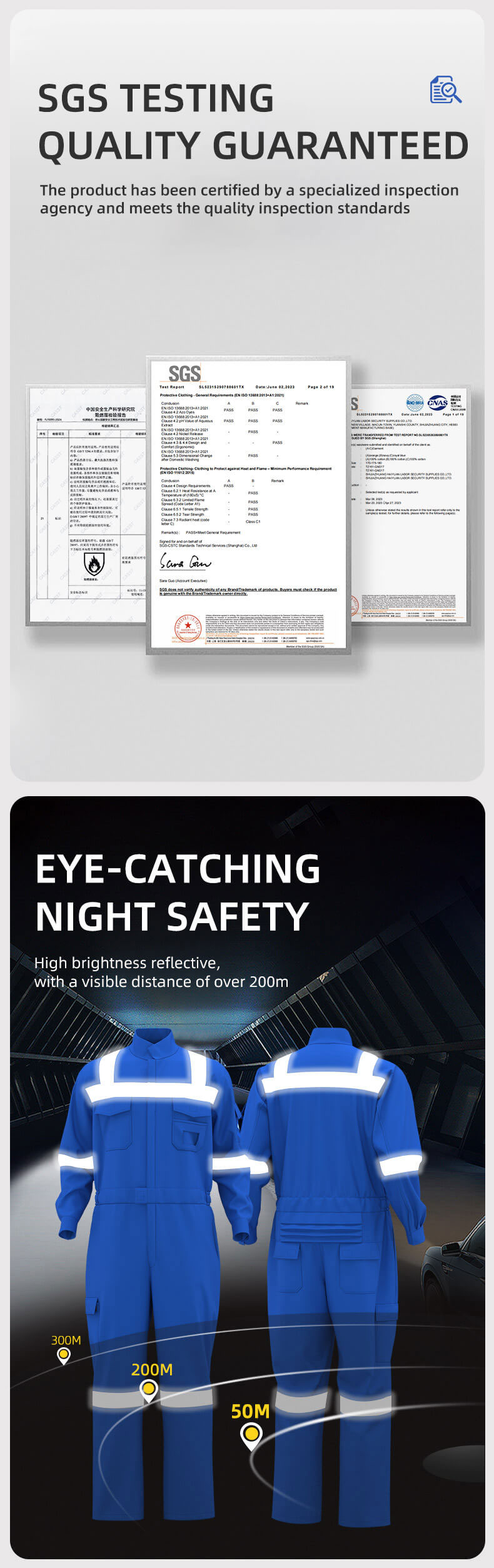 Pure Cotton Flame Retardant High-visibility Coveralls2