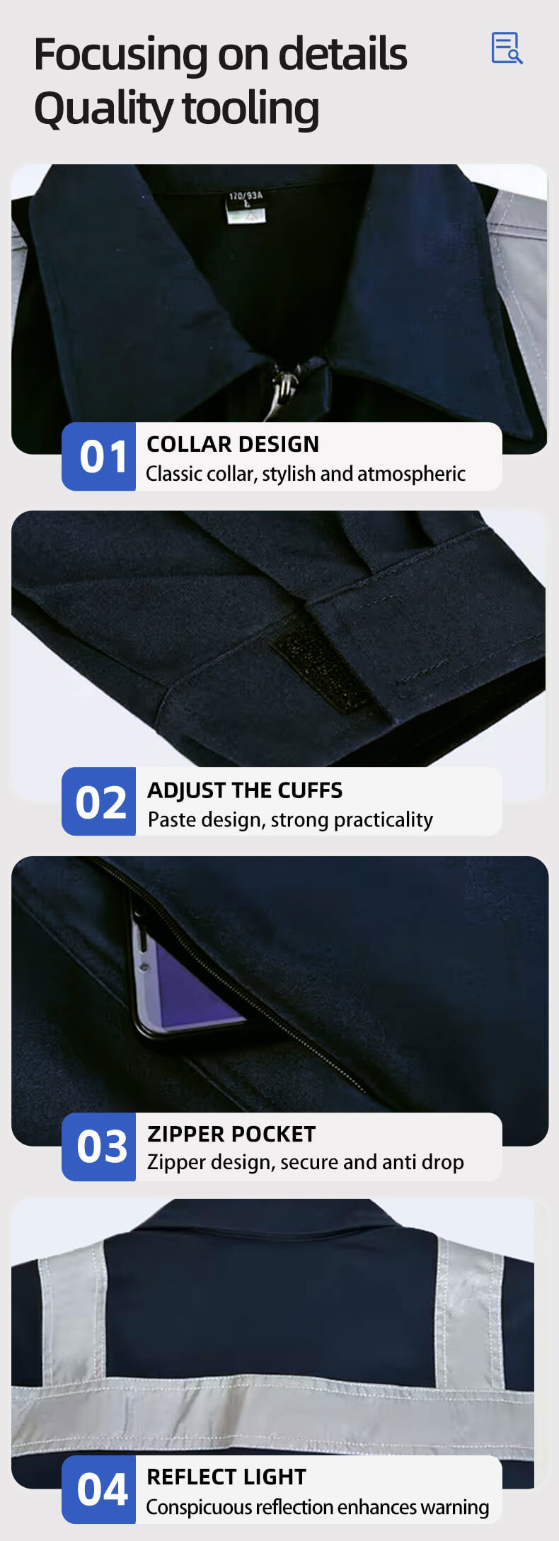 Cotton spring autumn high-visibility coveralls6