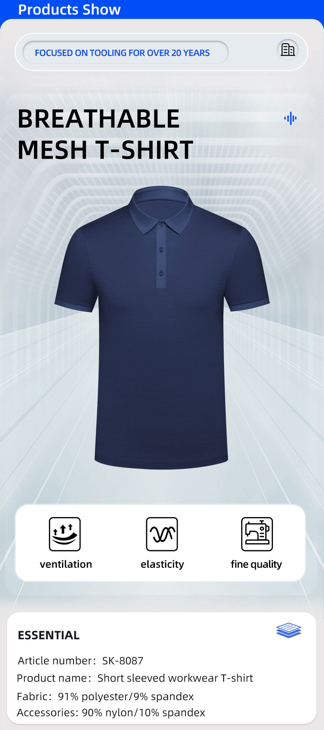 Quick-drying breathable short-sleeved work T-shirt