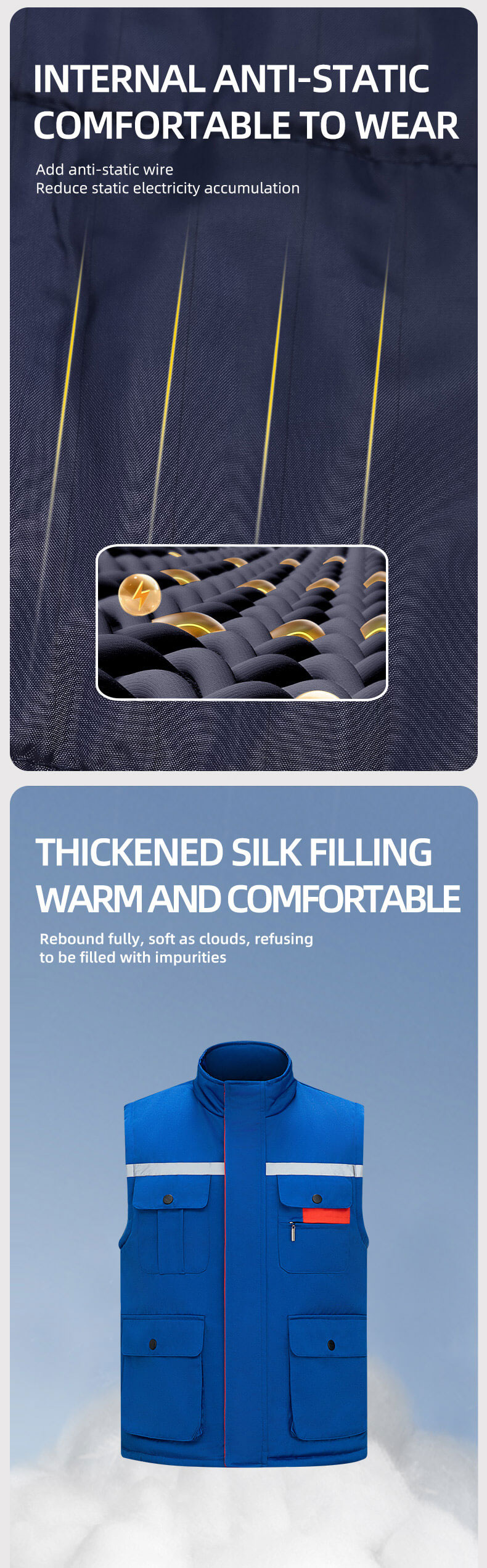 Winter high visibility warm work vest8