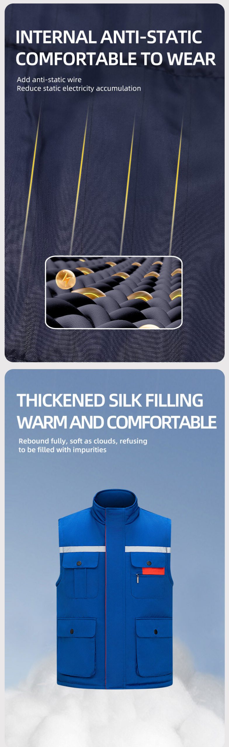 Winter high visibility warm work vest8