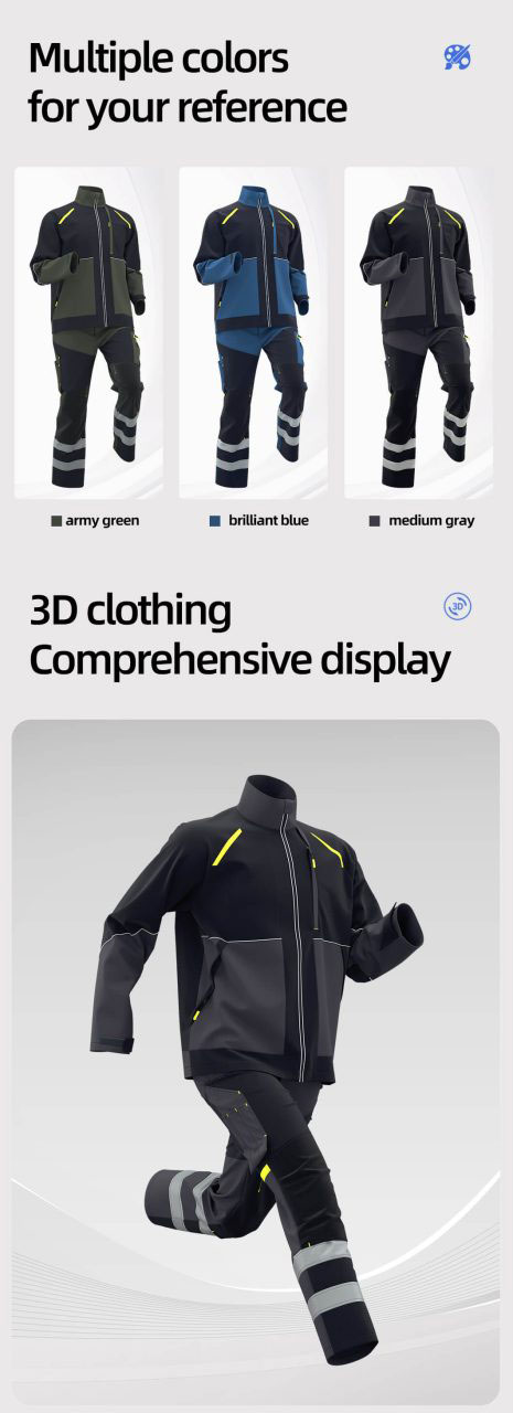 Rip-resistant workwear for men, wear-resistant safety workwear with custom logos6