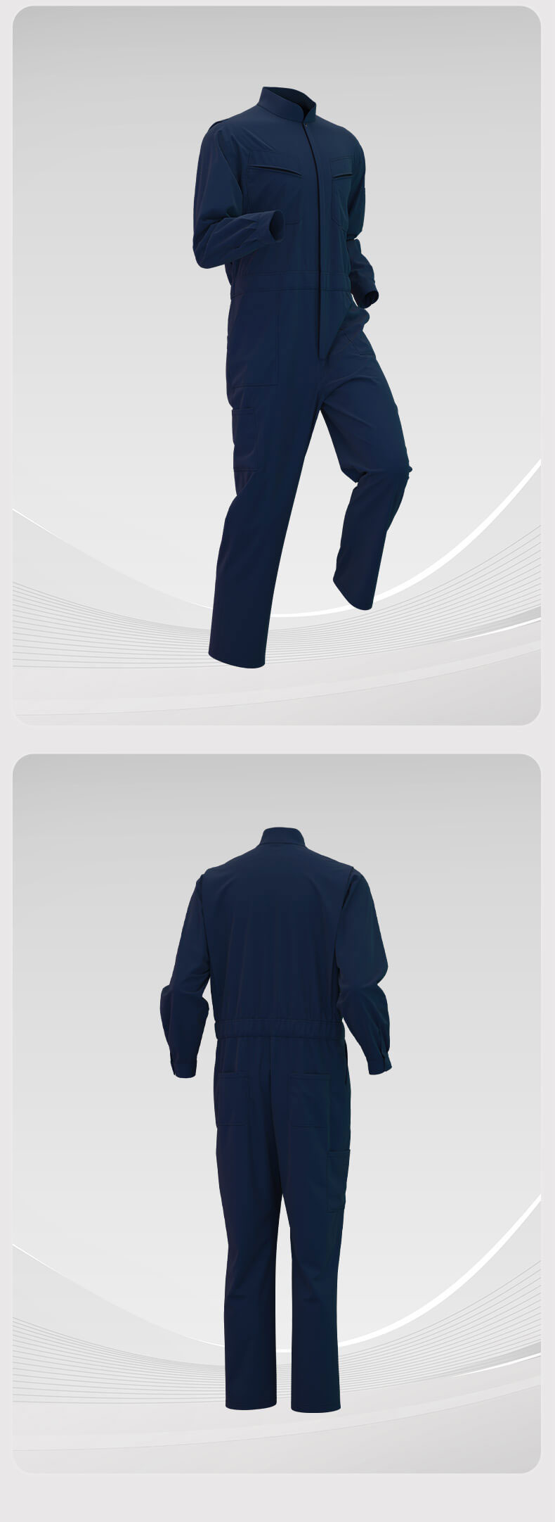 Polyester-cotton stand-up collar coveralls10