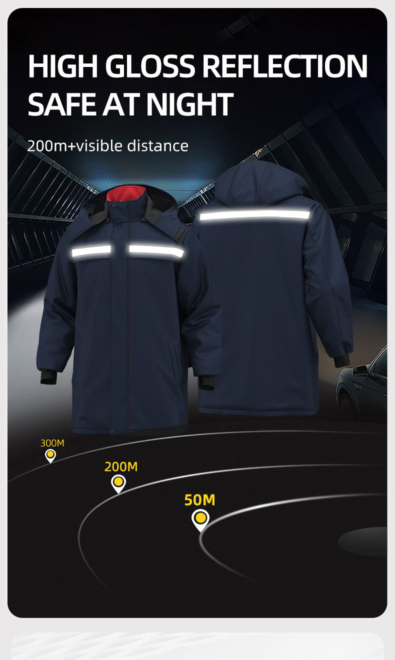 High Visibility One-piece Mid-Length Cotton Jacket2