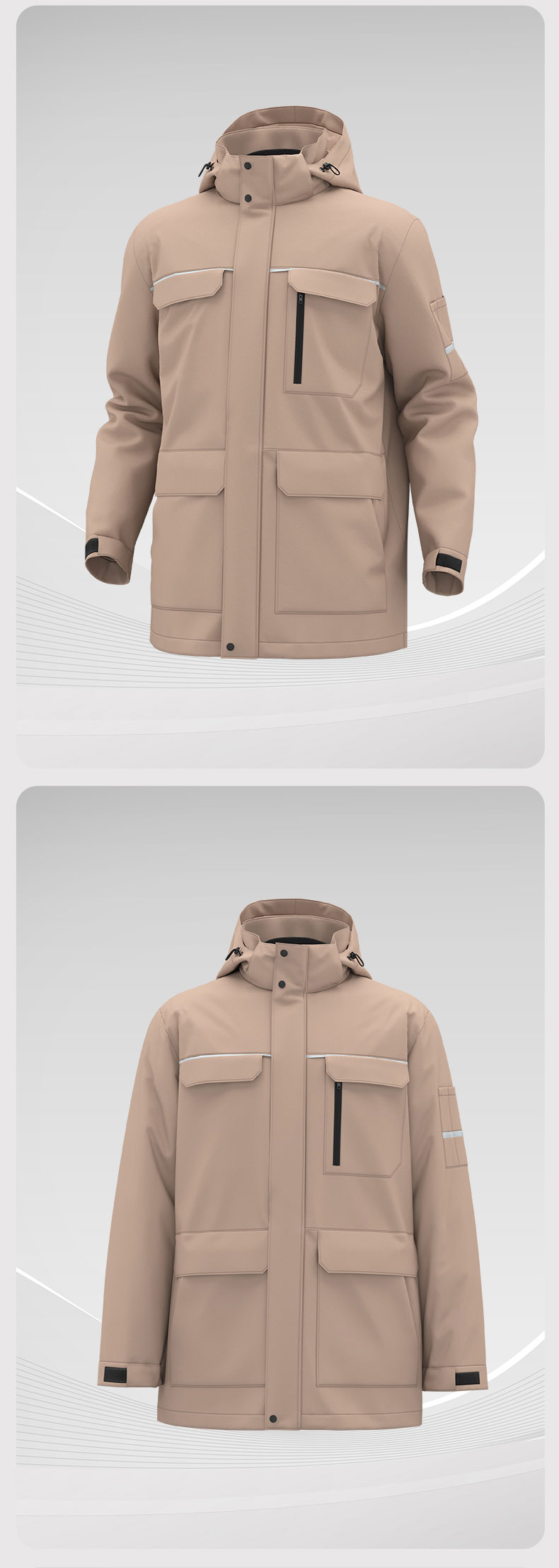 Winter 100% Cotton Detachable Fashion Jacket5