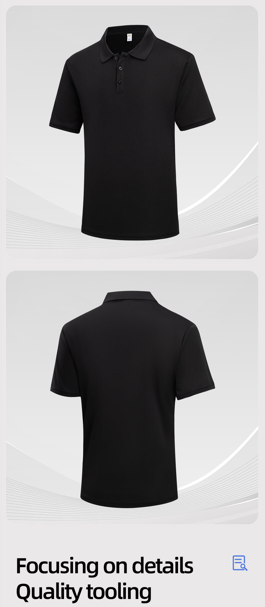 Breathable quick-drying solid color work T-shirt6