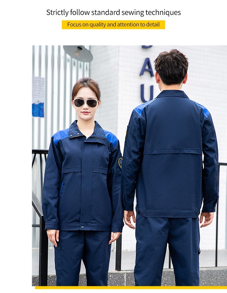 Cotton grid high quality anti-static clothing – spring autumn long sleeves7