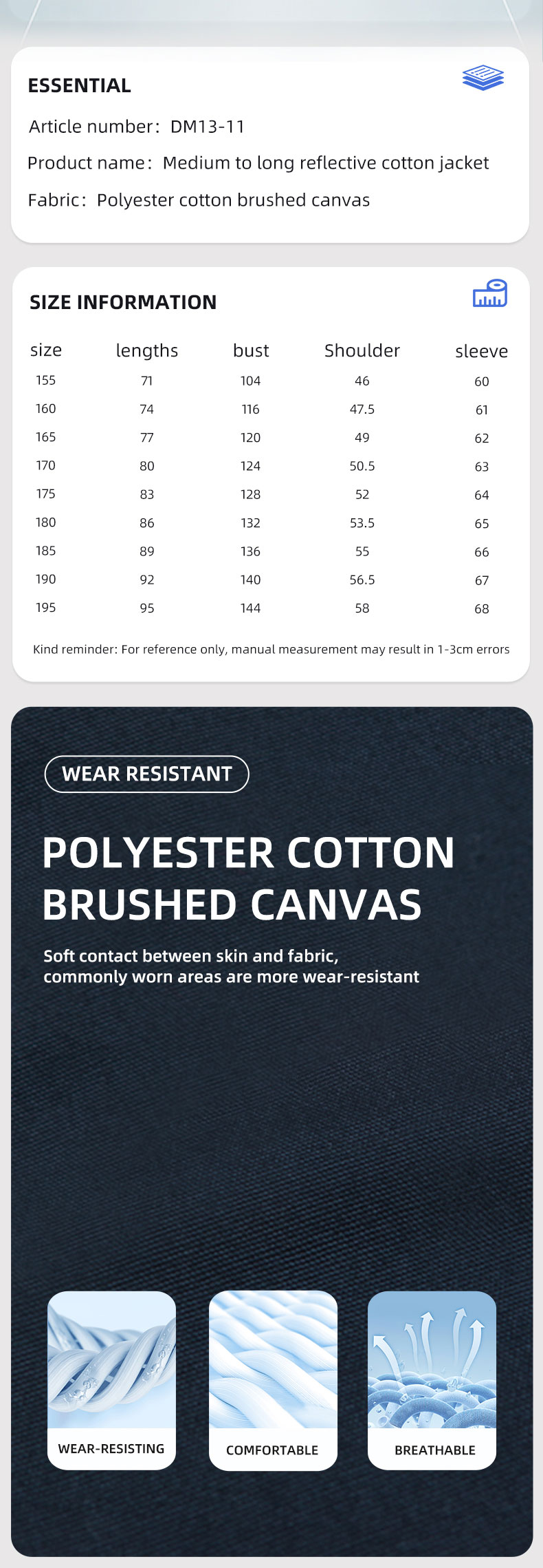 Detachable Wide High Visibility Mid-Length Winter Work Jacket1