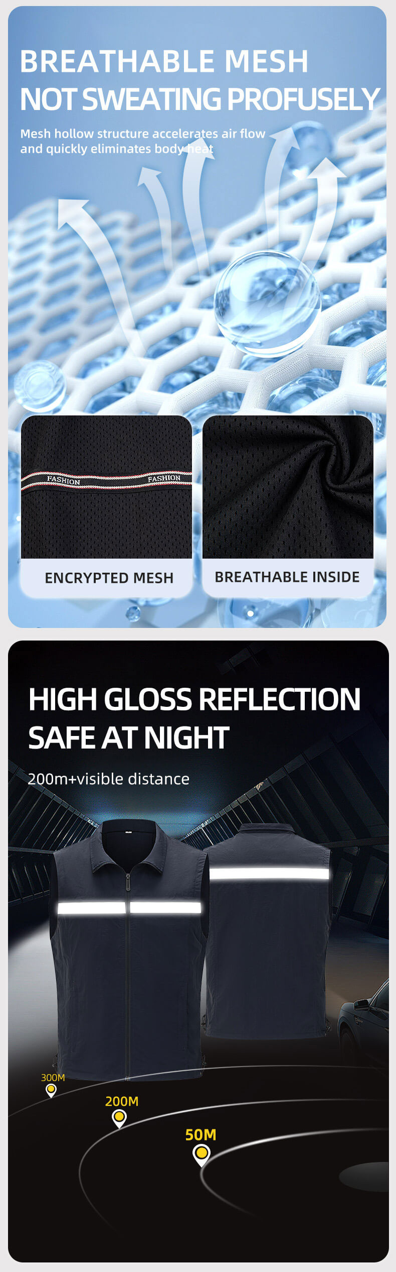 High visibility waterproof work vest2