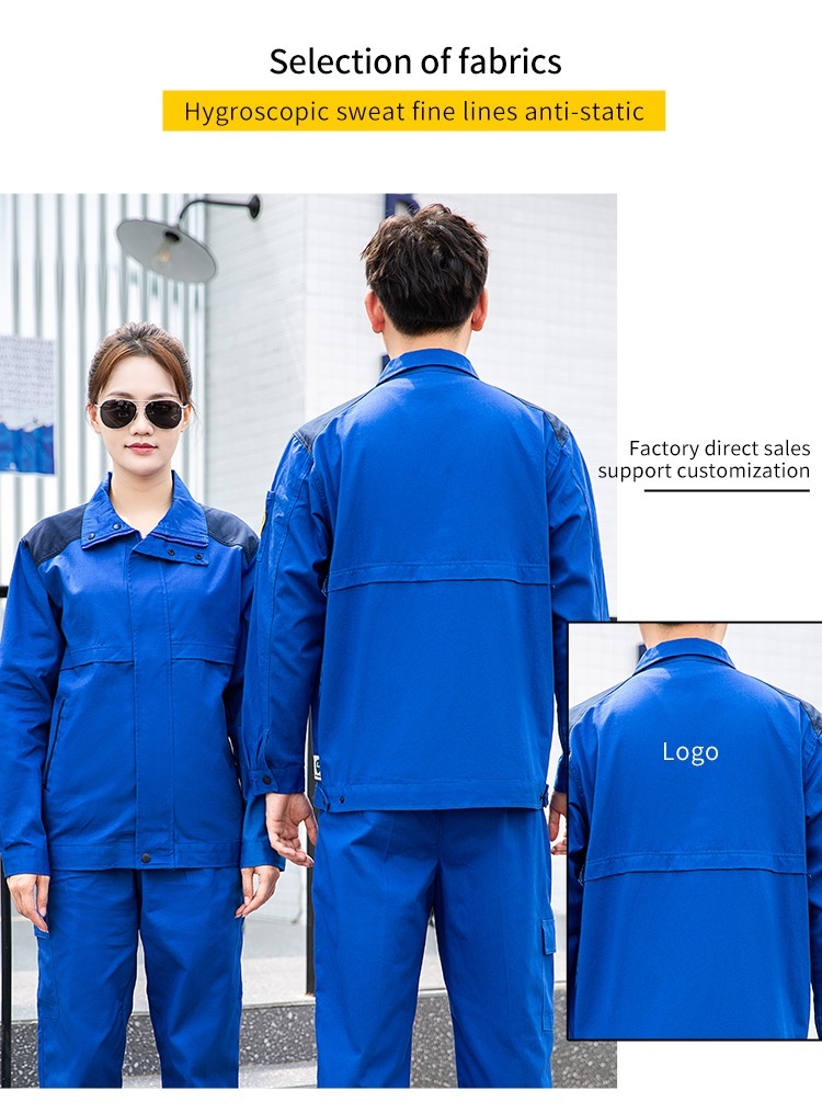 Cotton grid high quality anti-static clothing – spring autumn long sleeves4
