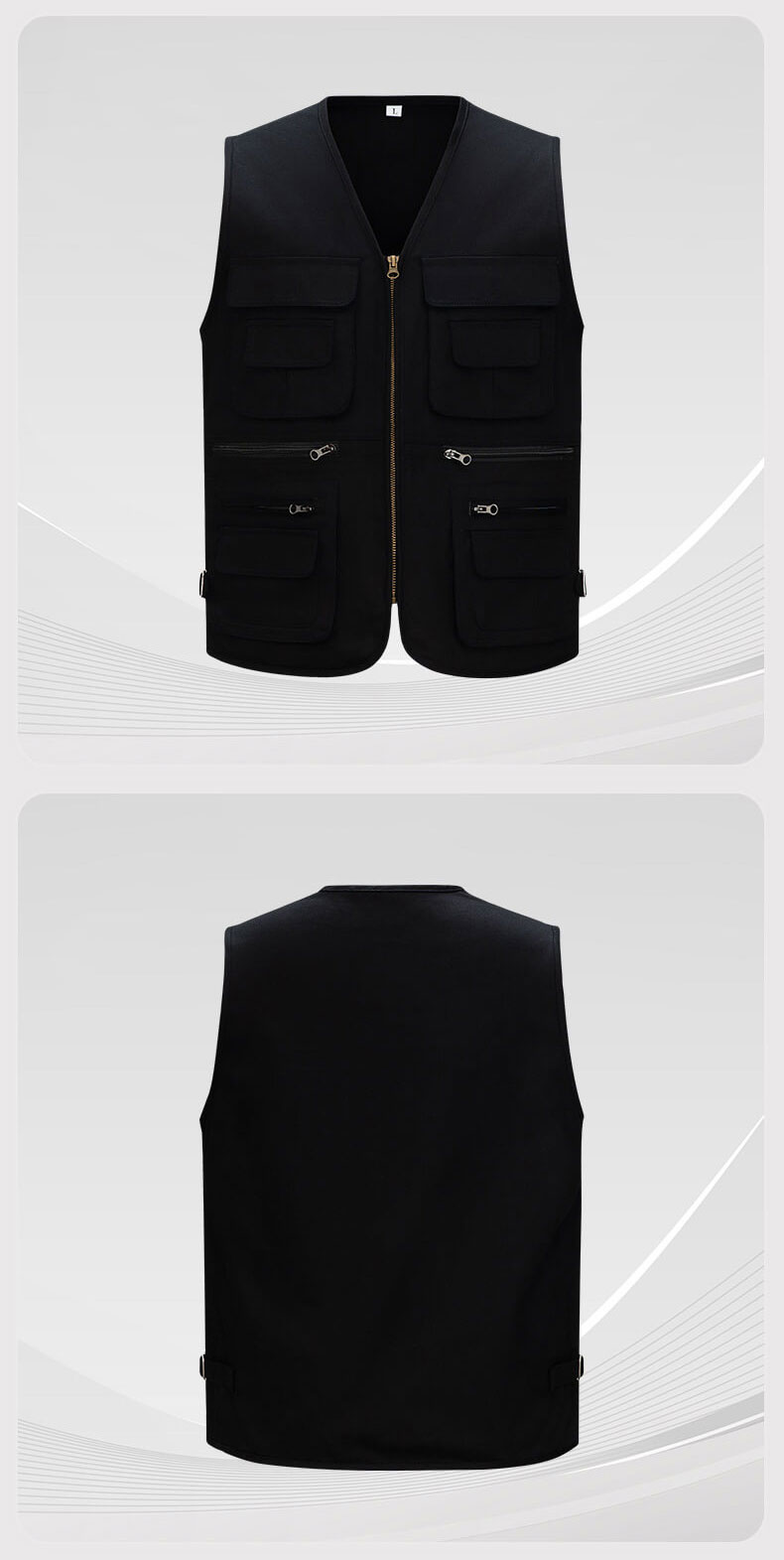 Pure cotton copper zipper work vest11