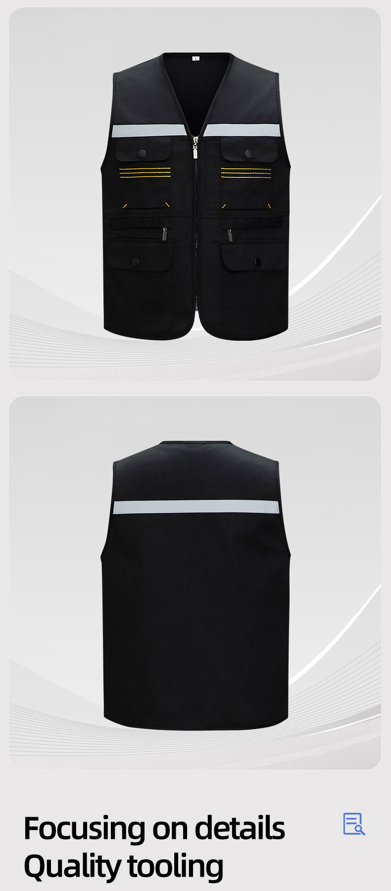 High-visibility topstitched work vest12