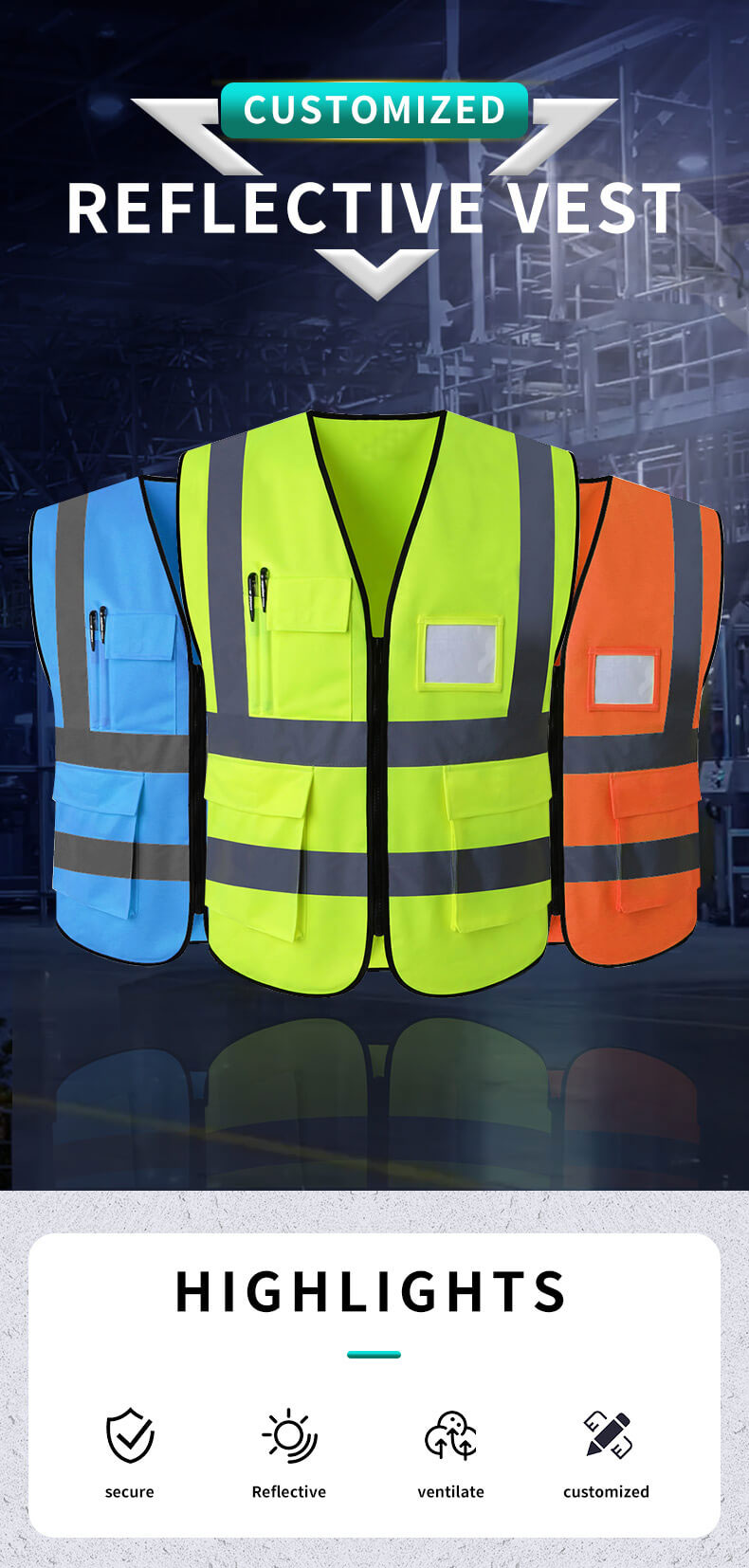 Multifunctional High Visibility Work Vest8