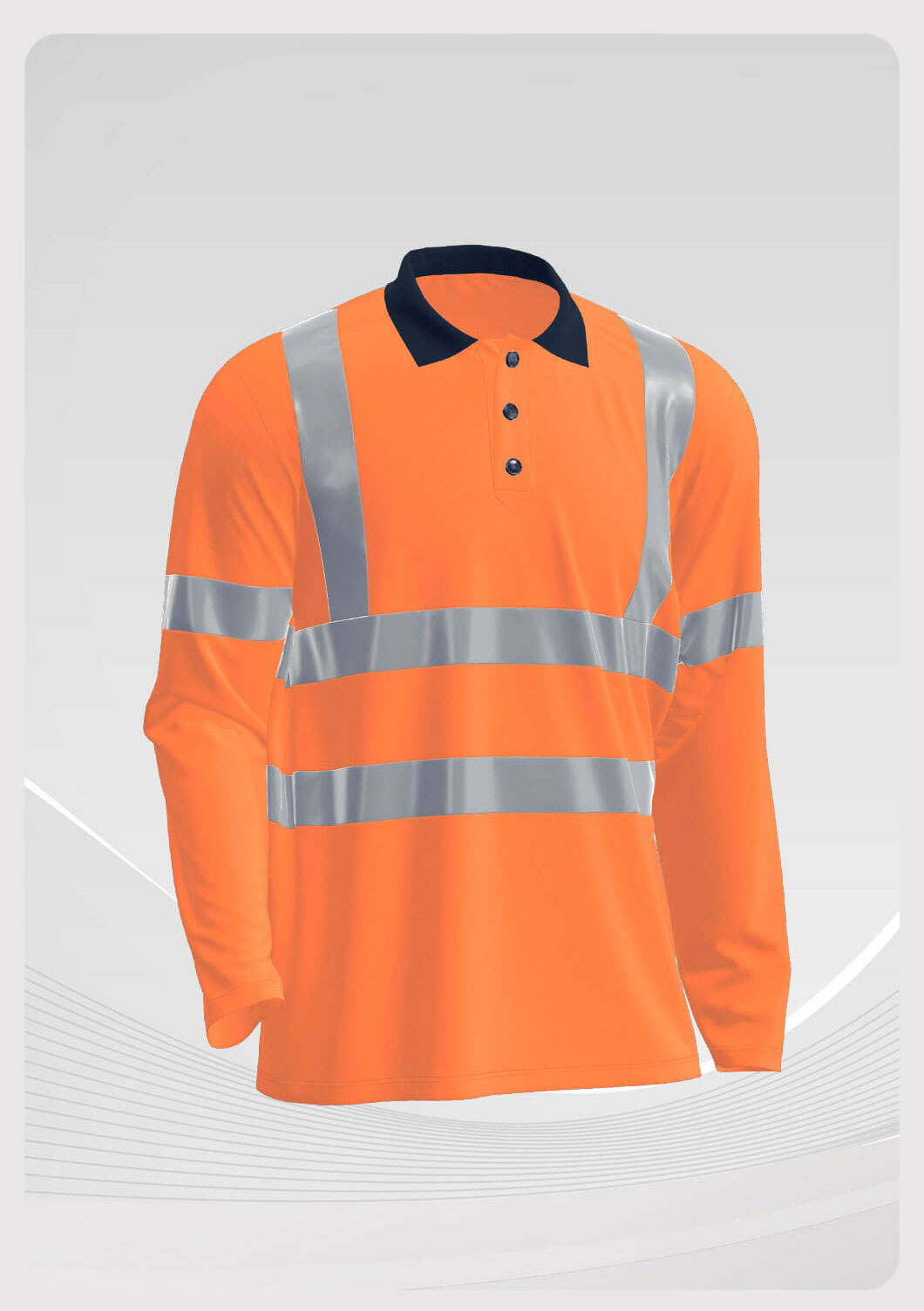 Summer quick-drying long-sleeved high-visibility lapel POLO shirt7