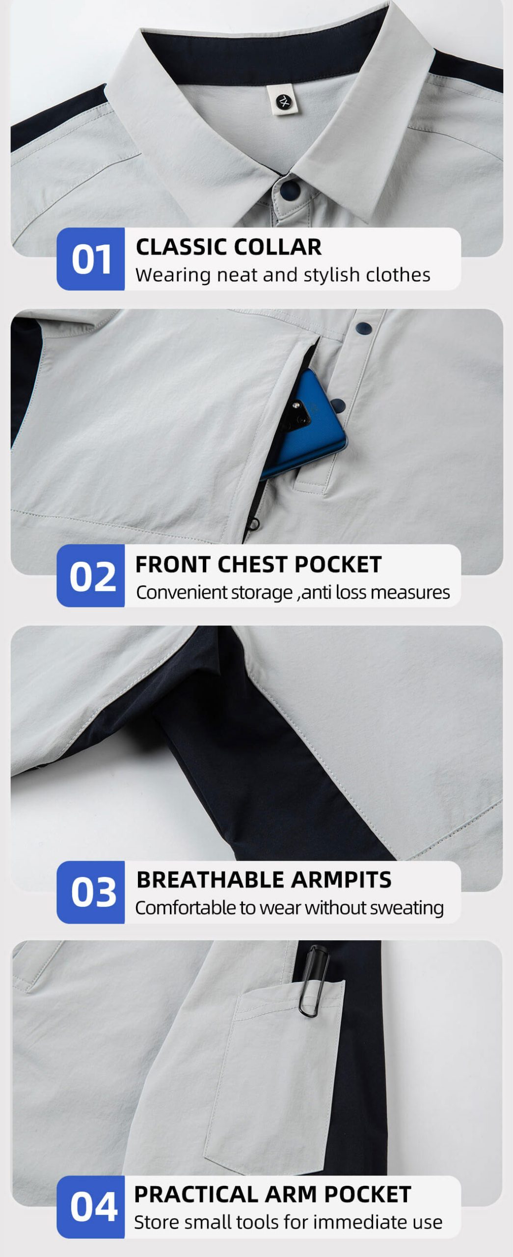 Quick-drying moisture-wicking workwear T-shirt7