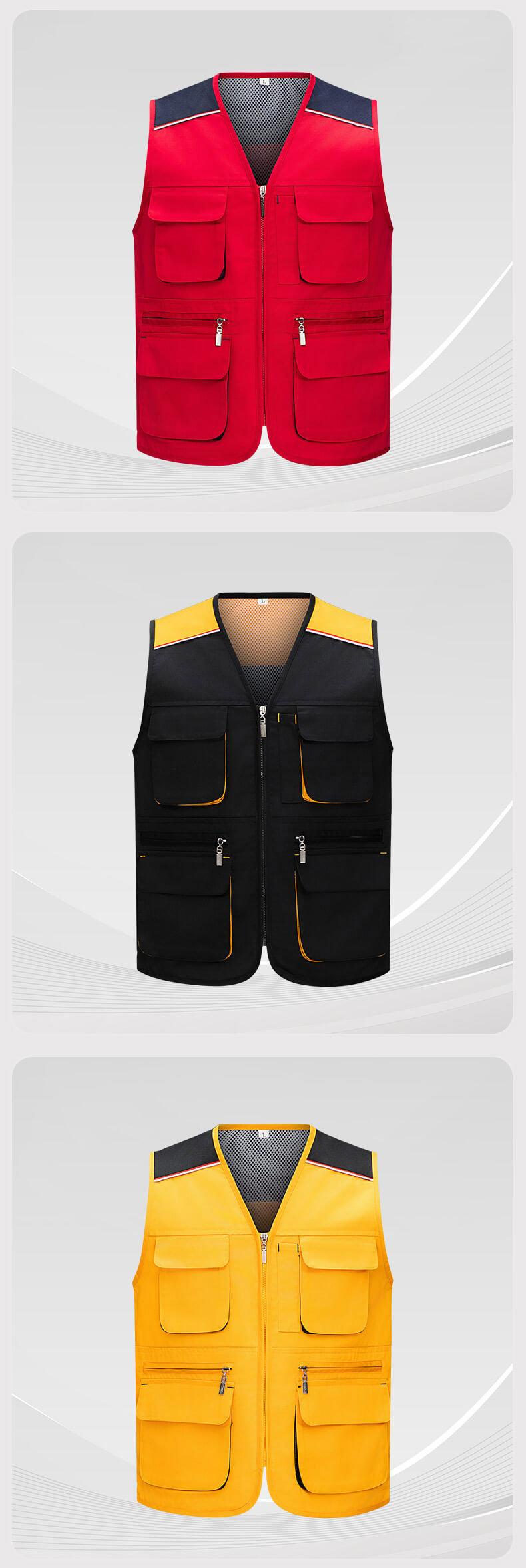 Colorblock Mesh Work Vest10