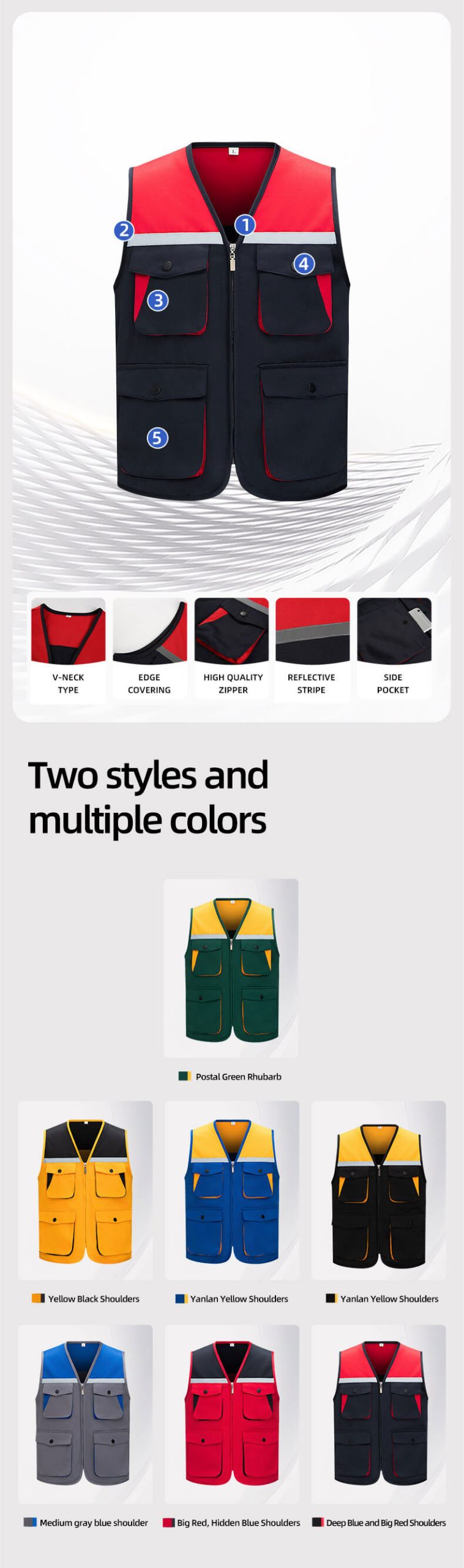 High-visibility color-blocking workwear vest9