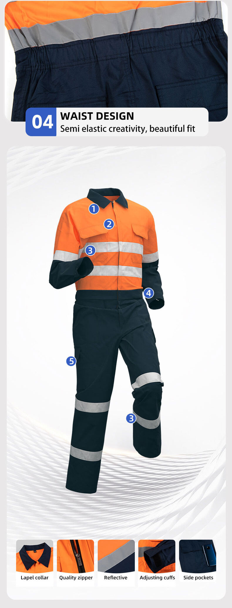 Summer thin cotton high-visibility coveralls4