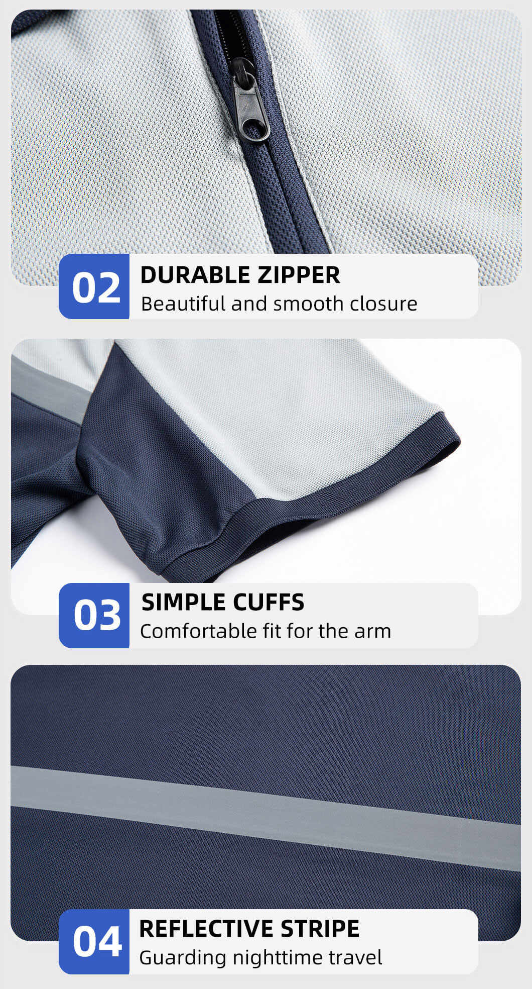 High Visibility Zipper Quick Dry Workwear T-shirt7