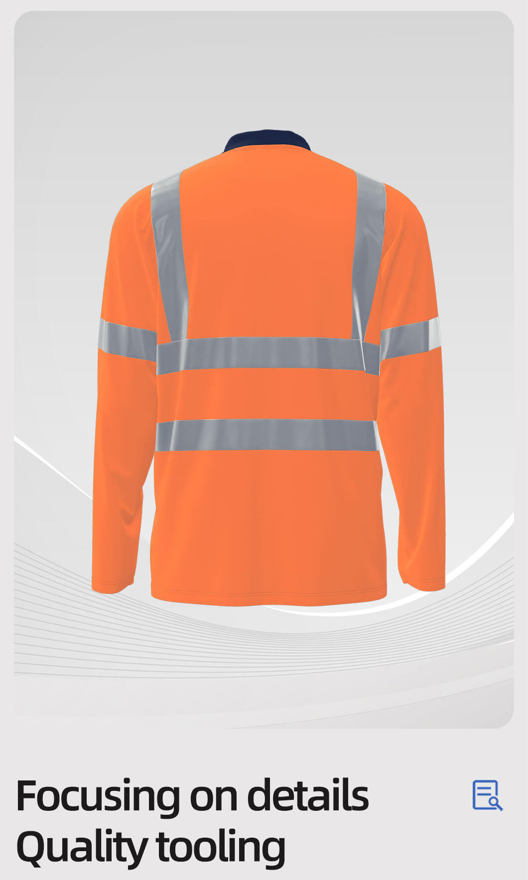 Summer quick-drying long-sleeved high-visibility lapel POLO shirt8