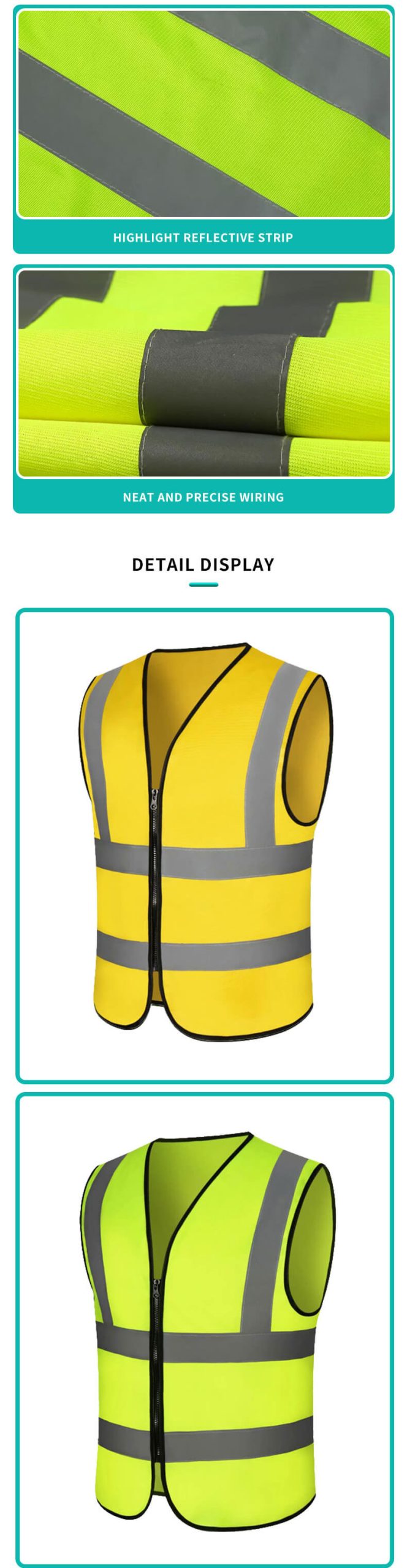 Two vertical and two horizontal high visual workwear vest11